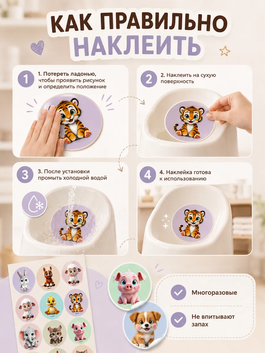 Инструкция: как наклеить наклейку на горшок в 4 шага